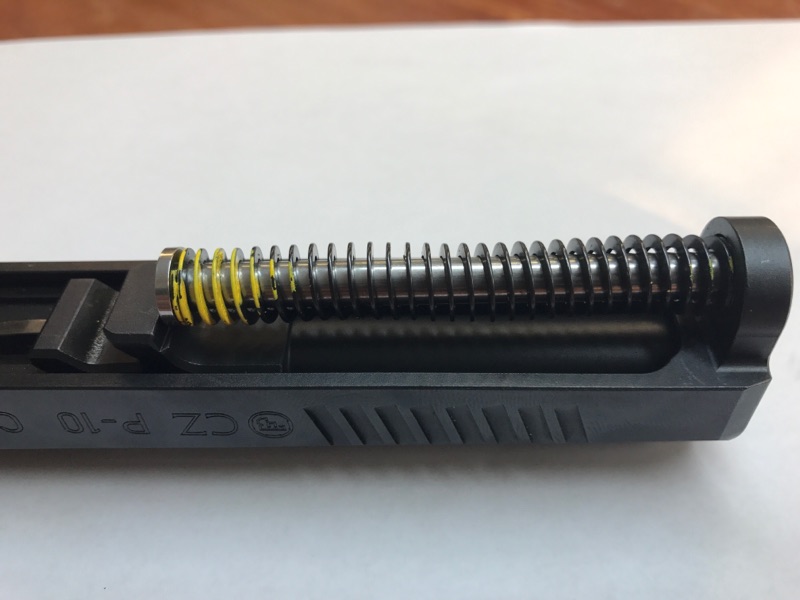 CZ guide rod and spring installed in slide